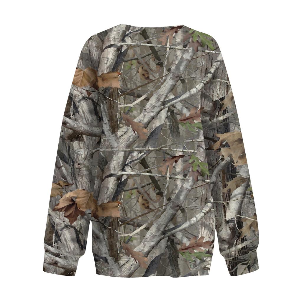 Women's Casual Fashion Vintage Printed Long Sleeve O-Neck Sweatshirt Layer Pullover Top