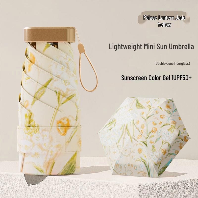 Women's Mini Anti-UV Sunshade Umbrella - Portable, Dual-Use for Sunny & Rainy Days