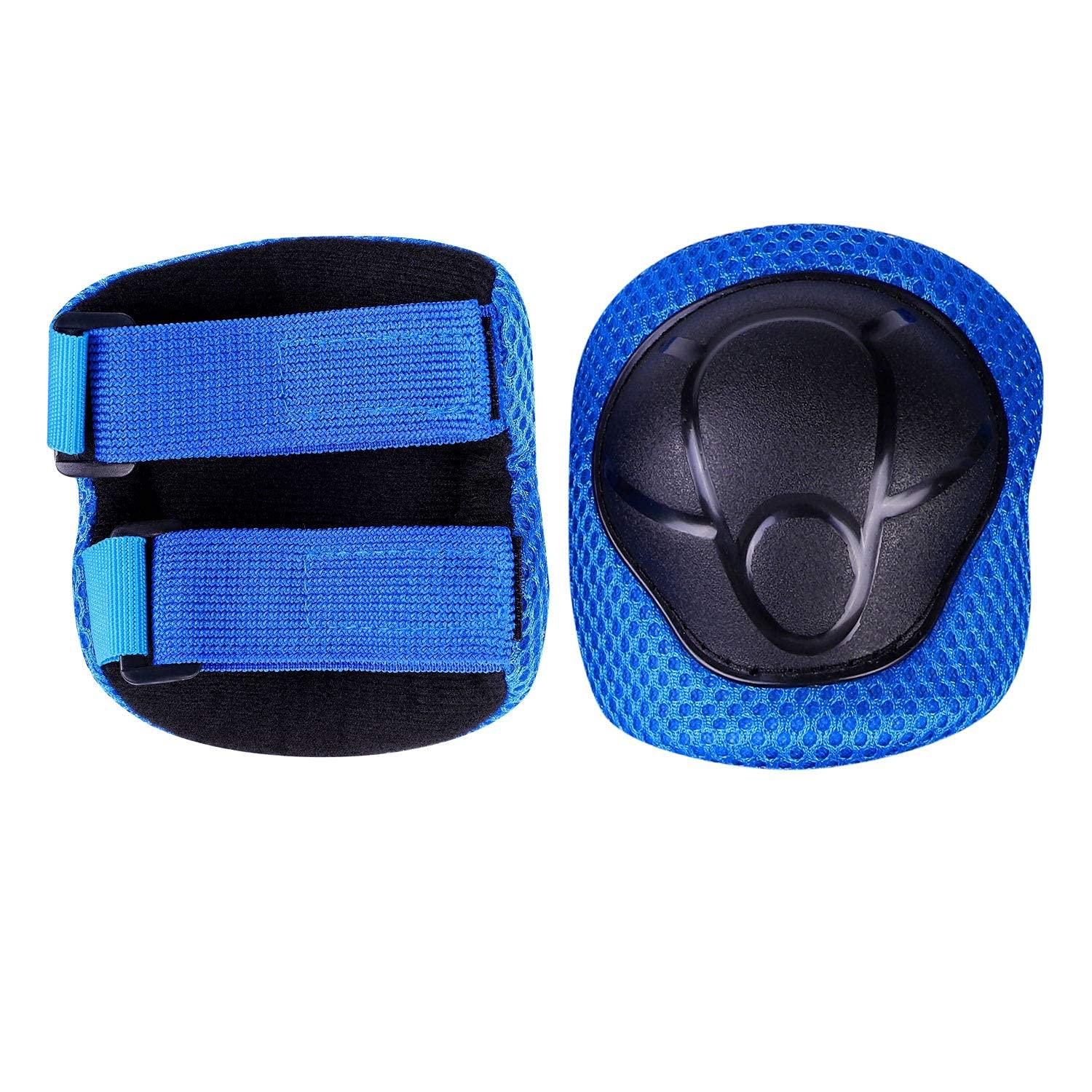 

Kids Knee Elbow Palm and Wrist Guards Set for Protective Gear for Injury and Suitable for Roller Inline and Ages A Great Birthday Gift for Boys and синий
