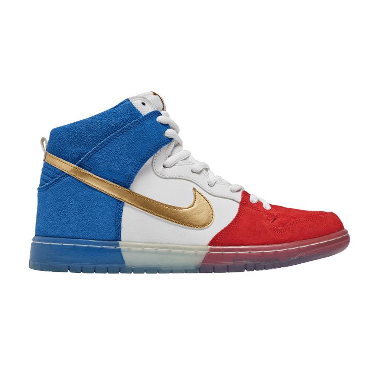 

Мужские кроссовки Nike SB Dunk High Trico White Challenge-Red Game-Royal 313171-674