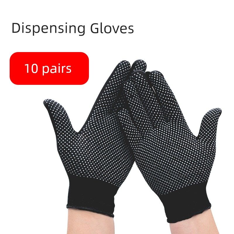 

Oven Gloves BBQ Special Anti-Scald and High Temperature Resistant Wearing String Scattering Granules Disposable Gloves Special Chef for Cooking Full finger Non Slip [10 pairs of black]] One size