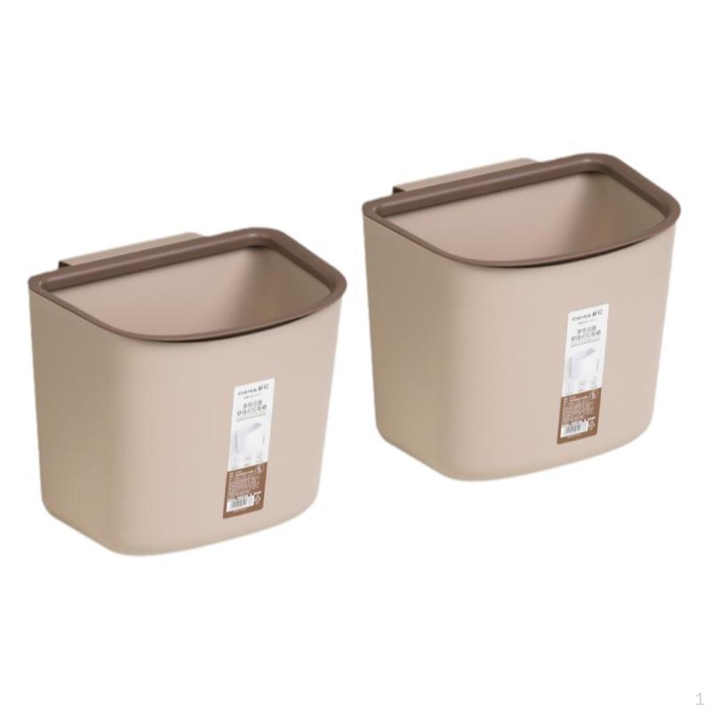 Wall Hanging Trash Can, Kitchen Cabinet Door Wastebasket, Saves Space, Easy Installation White 1