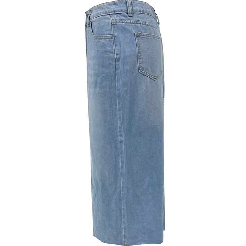 

2025 Split Cowboy High Waist Skirt Light blue 4XL