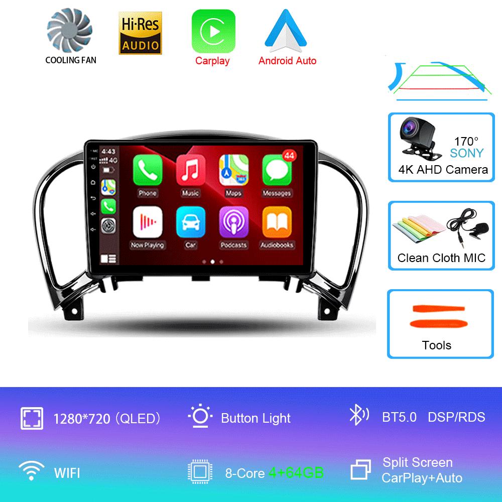 Video Player DSP Radio Android 14 Navigation Multimedia Player For Nissan Juke YF15 2010 - 2014 Carplay Auto Stereo DVD BT