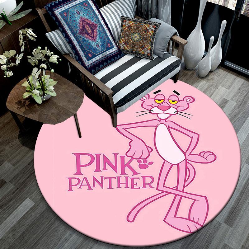 Pink Panther Pattern Round rug,Carpet Rug for Living Room Bedroom Playroom ,Non-slip Floor Mat,Holiday Gifts and Birthday Gifts.