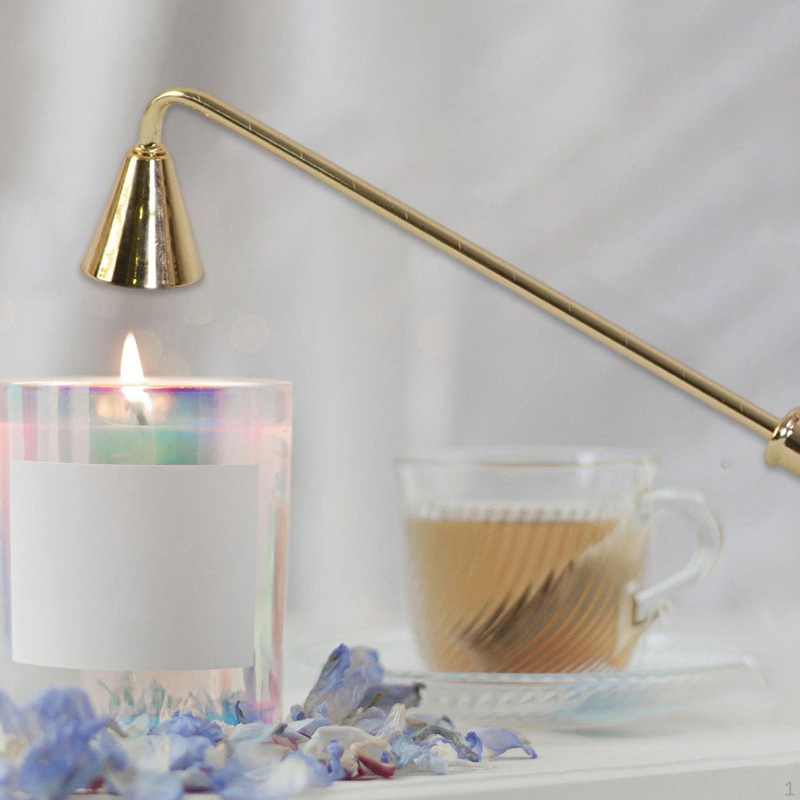 

Аксессуар для крышки свечи с длинной ручкой 23 см, Металлический Универсальный Прочный Гаситель пламени фитиля золотой