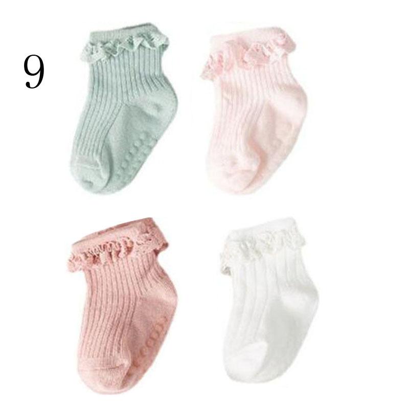 

4Pair/lot new baby children s non-slip autumn winter cotton socks solid color baby foot socks XS 0-6 months