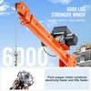 SucceBuy 2200lbs Electric Hoist Truck Crane 360° Swivel Folding Bed Jib Crane with 6000 lbs Electric Winch for Lifting Goods