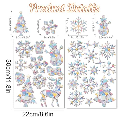 Christmas Seal Elk Snowflake Home Decoration - Static Window Glass Wall Party Bathroom Bedroom Living Room Office Apartment