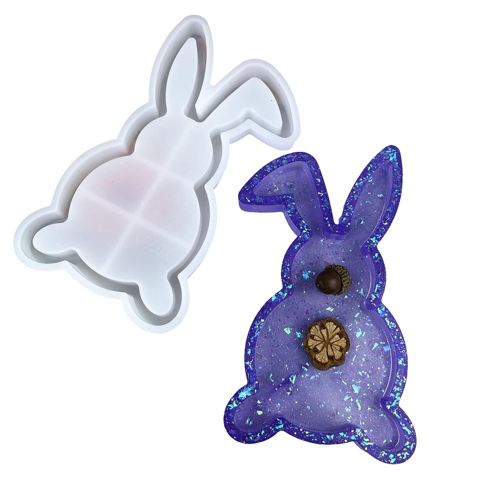 

Durable Silicone Bunny Tray Mold Artistic Rabbit Shaped Silicone Holder Tray Mold Perfect For DIY Home Projects