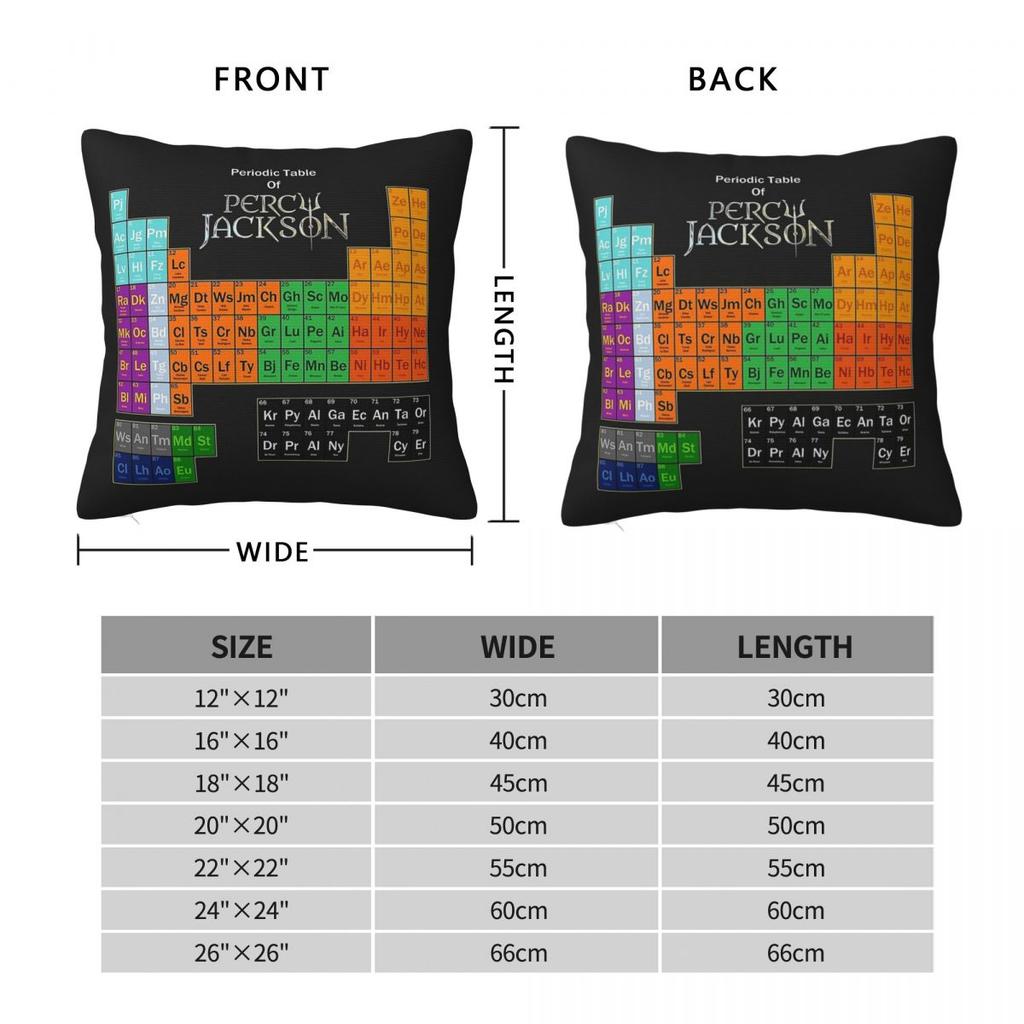 Periodic Table Of Percy Jackson Square Pillowcase Polyester Linen Velvet Pattern Zip Decor Throw Pillow Case Home Cushion Cover