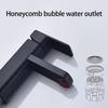 Square Bathroom Sink Faucet Modern Black Finish Single Handle Mixer Tap Hot Cold Water Control Corrosions Resistant