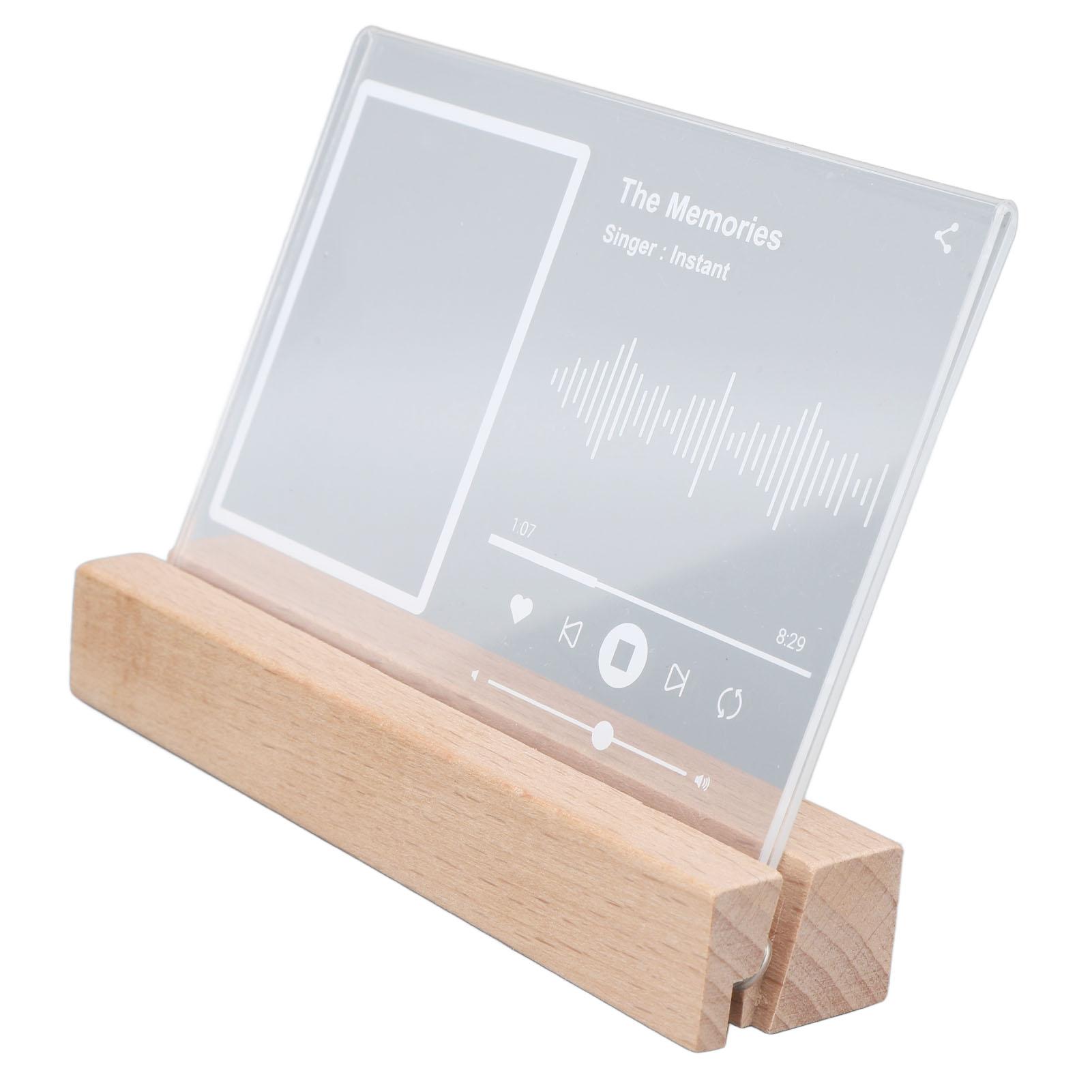 

3-дюймовая подставка для музыкальных инструментов с подсветкой Мини-фоторамка Прозрачная акриловая светоизлучающая фоторамка