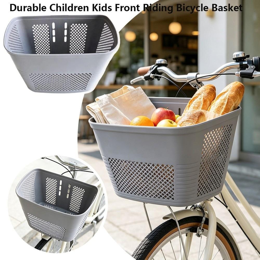 4 Styles Front Riding Basket Plastic Children's Bicycle Scooter Basket Front Handle Carrier
