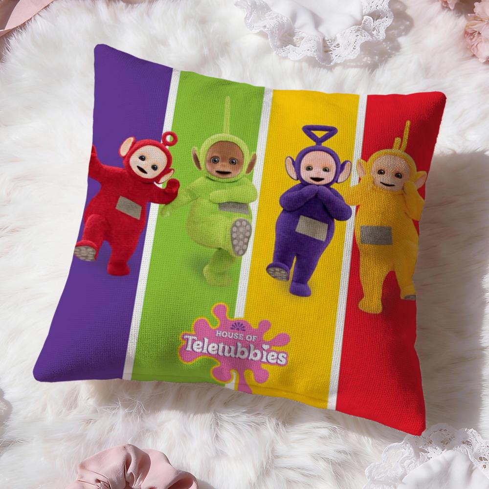 Cute T-Teletubbies Cushion Cover Premium Comfort Reversible Pillow Cove -Two in One Design for Any Room & Car Interior