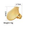 Anello Aperto INS Moda Acciaio Inossidabile Stella Marina Perla - Anello Dito Esagerato Placcato Oro 18K da Donna