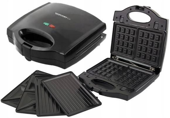 Opiekacz Do Kanapek Toster 3W1 Grill Gofrownica 700W Panini Sandwich