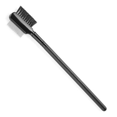 Double Head Eyelash & Eyebrow Brush Comb Stainless Steel Comb Needle Wood Long Handle