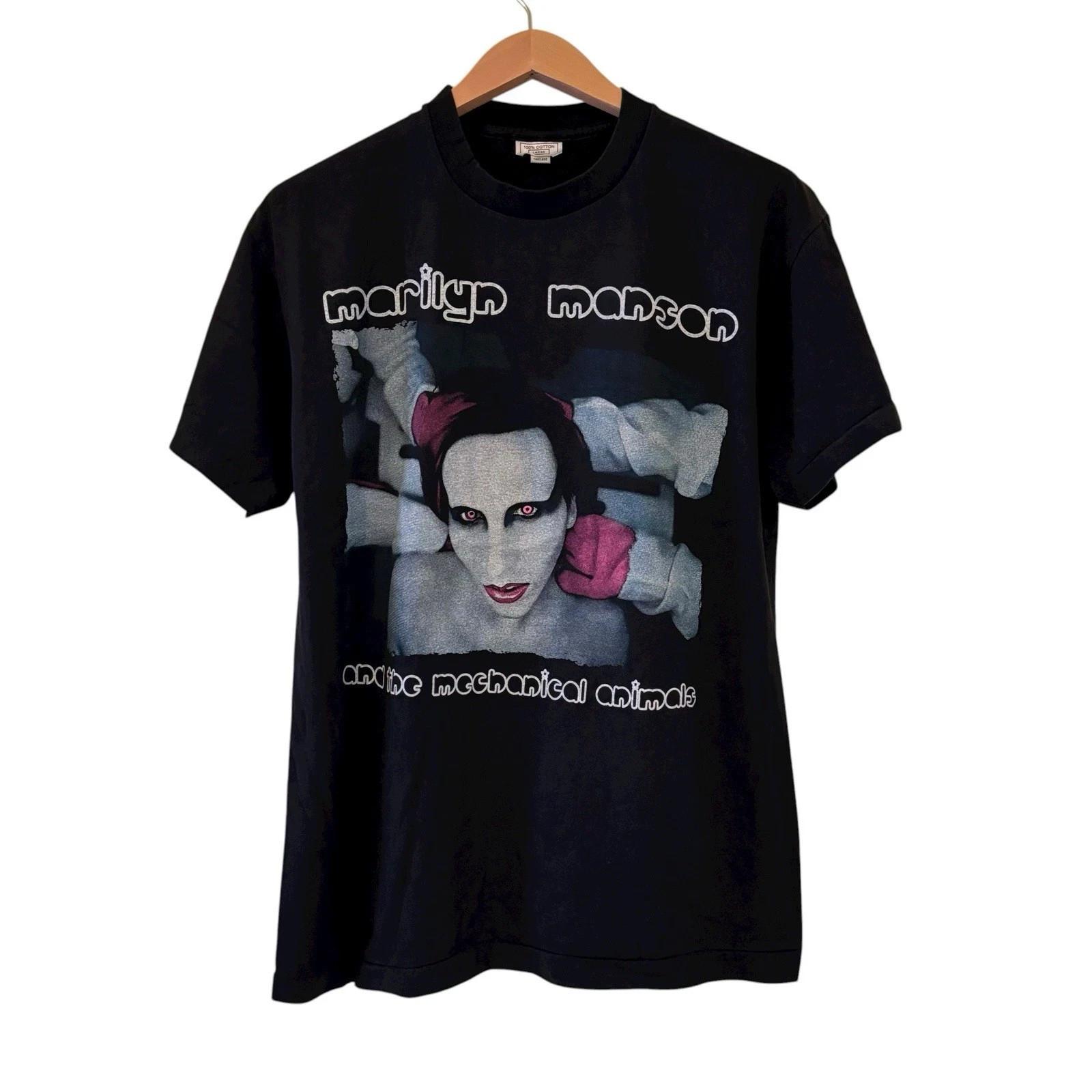 Vintage 1999 Marilyn Manson The Mechanical Animals Reprint T-Shirt Cotton Full L