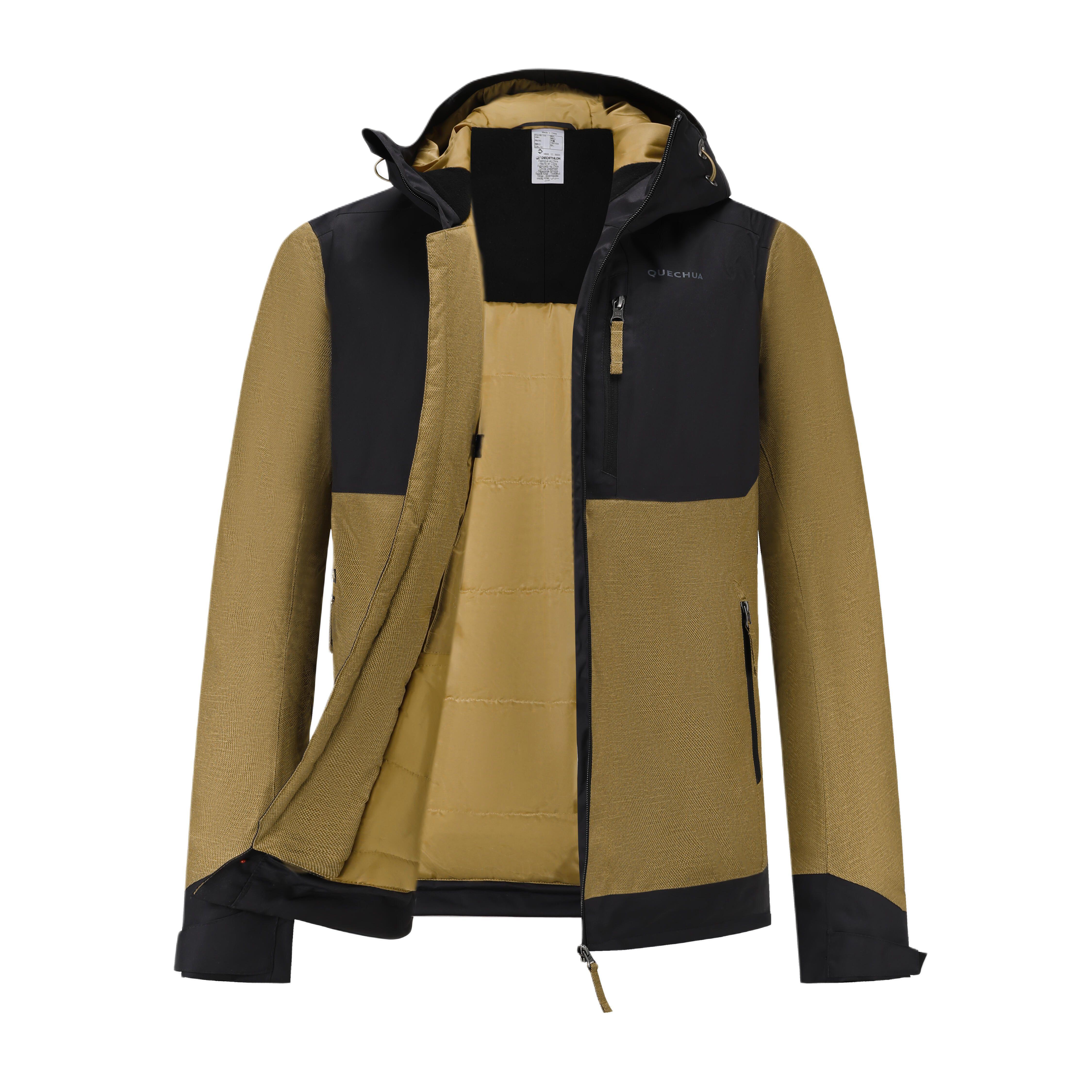 

DECATHLON SH500 QUECHUA AF Color Blocking Versatile Hiking - 10 Degrees Warm Waterproof Comfortable Hooded Jacket Jacket Men s Brown XL коричневый