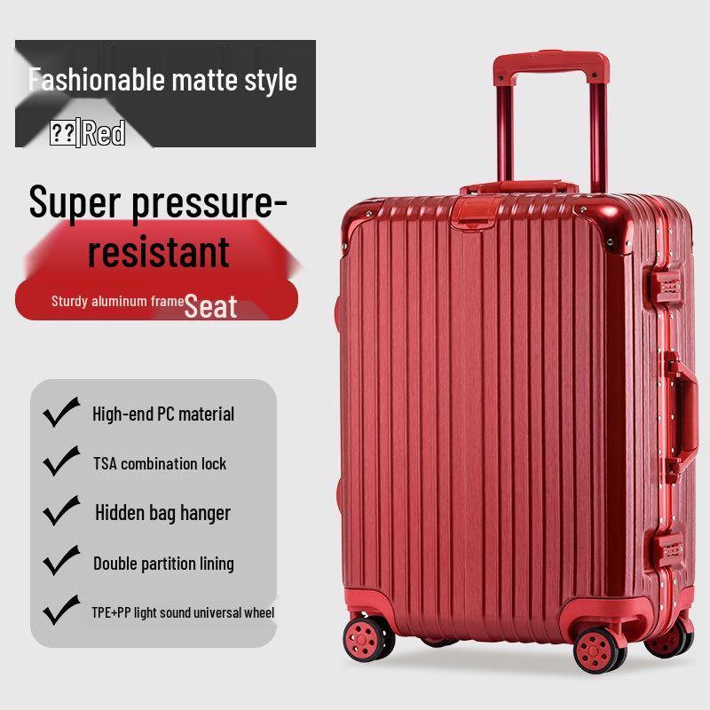 Scratch-Resistant Aluminum Trolley Suitcase - Luxury Travel Luggage in 20/22/24/26/29 Inch Sizes