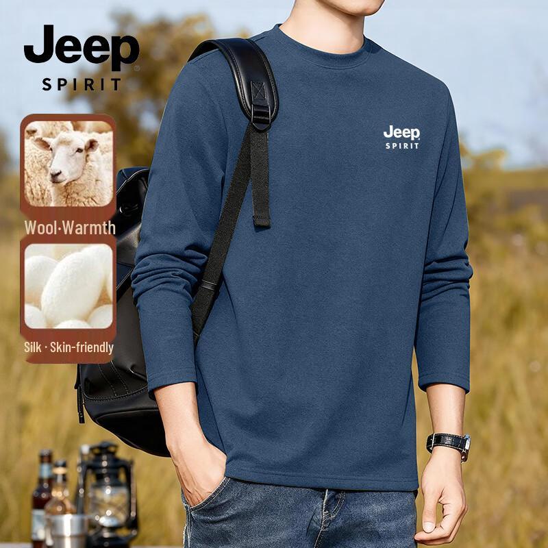 

JEEP SPIRIT Men s Thermal Round Neck Long Sleeve Top M