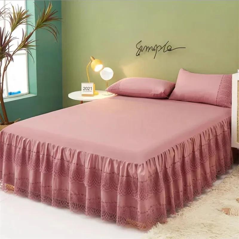 Lace Princess Bedspread Bed Skirt Style Dustproof Decorative Bedspread Big Heming 1.5/1.8/2m Mattress Anti Slip Protective Cover