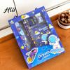School Supplies Gift Set 6Pcs Cute Stationery Portable Box Kawaii Eraser Pencil Sharpener Cartoon Capybara Panda Design Complete Kids Students