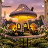 Waterproof Garden Stakes Mushroom Hut Stake, Whimsical Acrylic Yard Art Fairy Unique Gardening Gift Tale Cabin Outdoor Ornament for Lawn Patio Flower