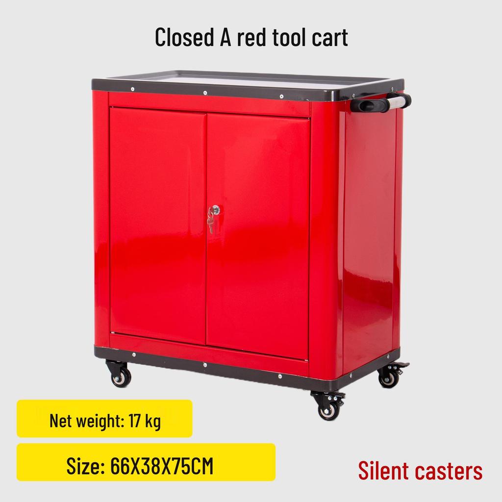 Silent Wheel Multi-Functional Tool Cart & Heavy-Duty Storage Cabinet for Workshops