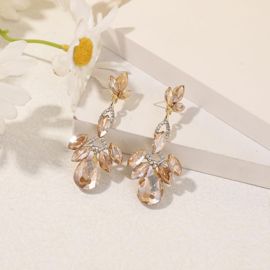 Tassel Long Earrings With Geometric Zircon Stones For Women Summer