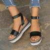 Spring and Summer Women's Large Hemp Bottom Matsuke Thick Sole Women's Sandals Women's Buckle Wedge Heel Fish Mouth Women's Sandals