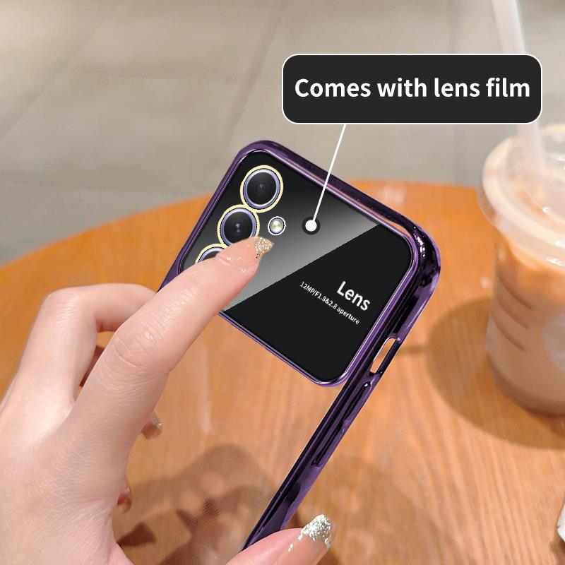 Luxury Plating Clear Silicone Case For Samsung Galaxy A54 A53 A52 A34 A14 A24 A33 A32 A52S A51 A72 A73 5G Lens Protector Cover