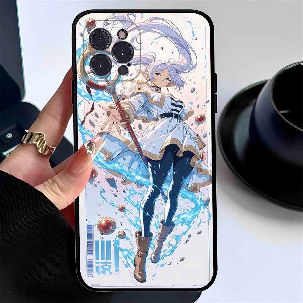 

Anime Frieren Cute Phone Case For Iphone 16 15 17 13 14 12 11 Pro Max Plus Black Shell Cover Case iPhone 16pro max