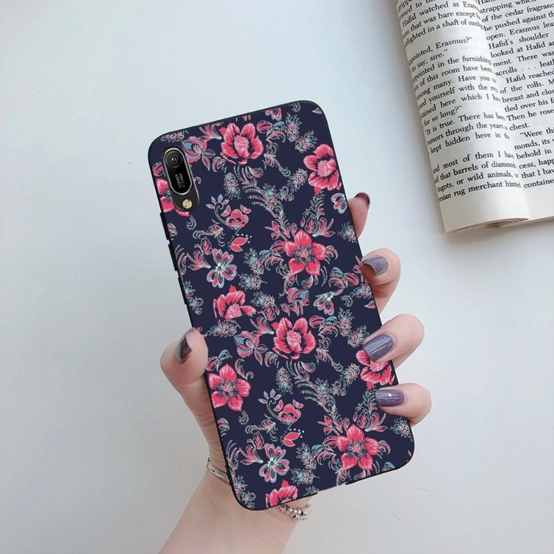 Broken Flower Small Fresh Phone Case For Huawei Mate 40 30 20 10 Pro Lite Nova 9 8 5T Y7p Y7 Soft Black Phone Cover