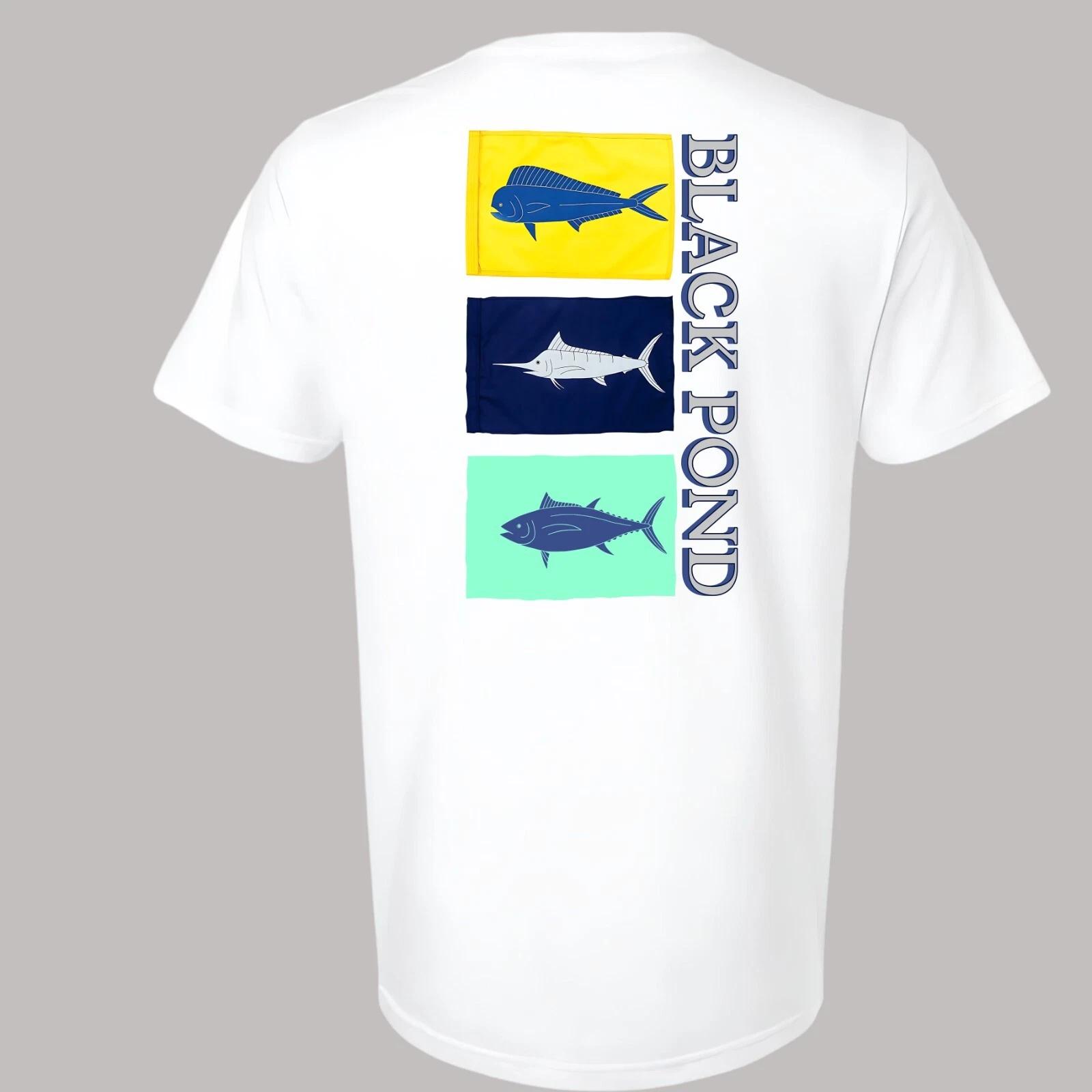 Black Pond Saltwater Series Men s T-shirt Offshore Fishing Flag Mahi Tuna Marlin 3XL