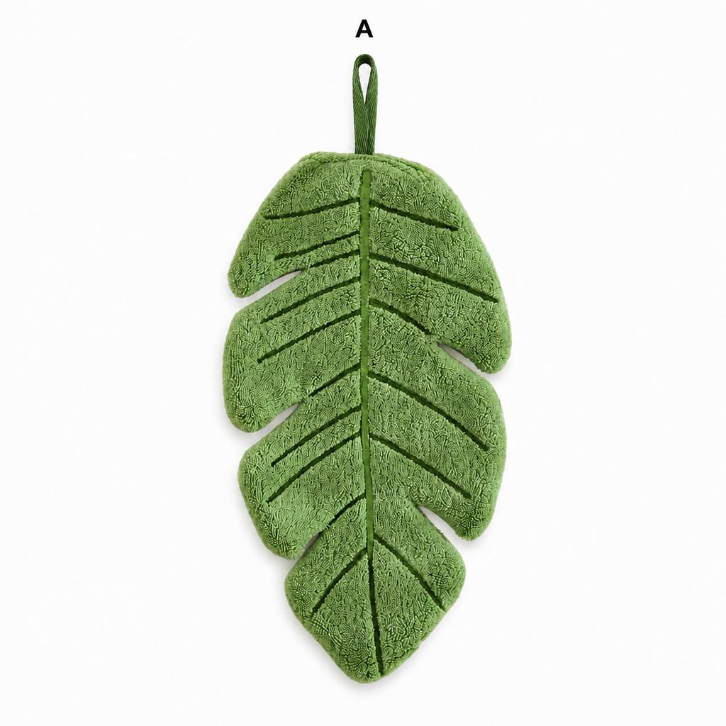 Banana Leaf Hanging Hand Towel Soft Absorbent Wipe Cloth for Kitchen Bathroom Face Hands Tableware and Home Decoration