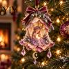 Stunning Fairy Tale Hanging Decor Bell Christmas Ornament, 2D Flat Flower Elegant Ornaments for Stores Decoration, Acrylic Xmas Tree Pendant