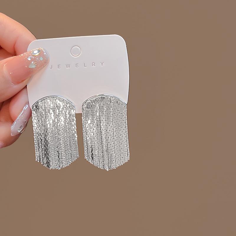 Fairy Butterfly Fringed Earrings Collection, Metal Wind Diamond Chain Earrings Exaggerated And Thin Stud Earrings