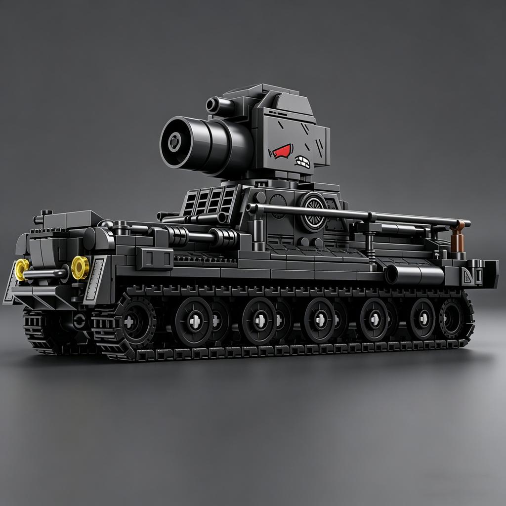 MOC Figurine New Karl Mortar Building Blocks Military Series:Tank and Armored Vehicle with Tracks