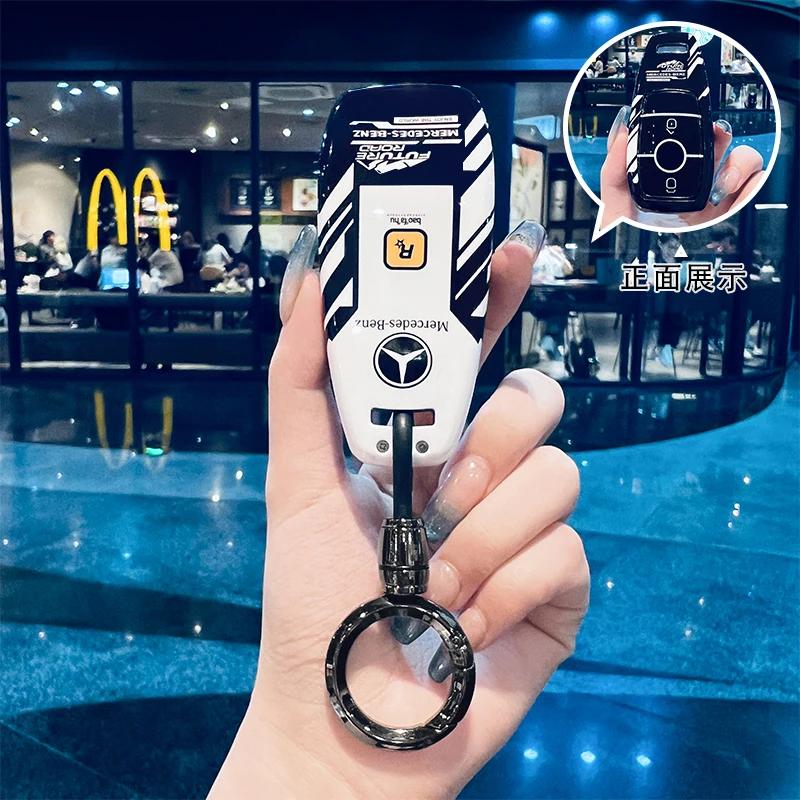 SFX1  Car Key Case Cover for Mercedes Benz 2022 C S Class W206 W223 S350 C260 C300 S400 S450 S500 TPU Shell Fob Holder Protector