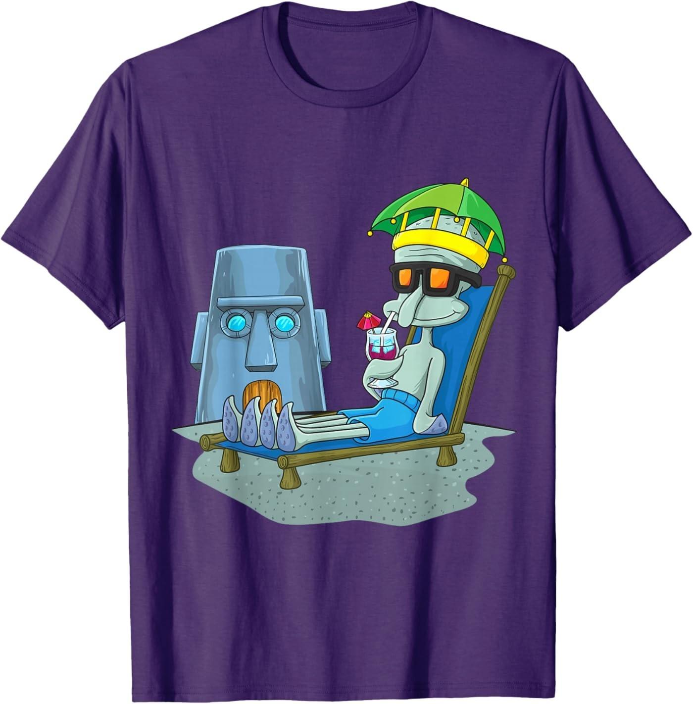 SpongeBob SquarePants - Squidward Sunbathing Unisex T-Shirt S разноцветный