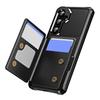 For Samsung Galaxy S25+ Case Card Slot Kickstand Leather+TPU Reinforced Corner Phone Cover