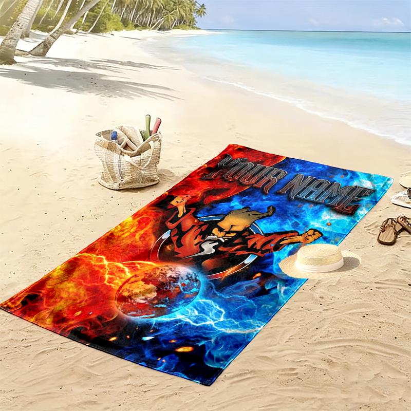 Name Custom Thunderdome Print Beach Towel, Large Soft Quick Dry Towel for Beach Camping Swimming