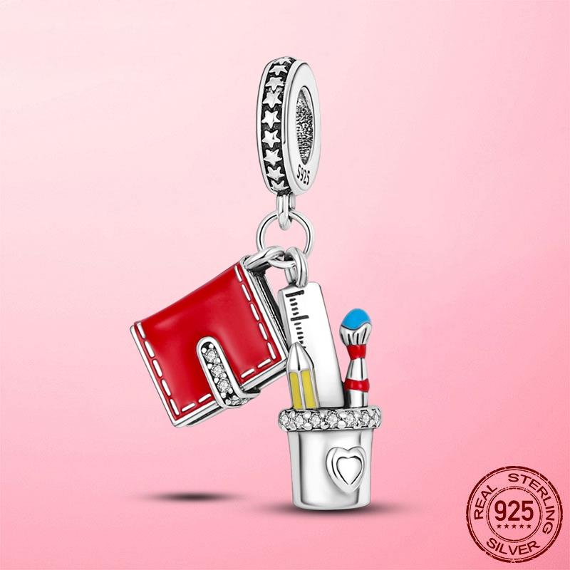 New 925 Silver Snake Coffee Cup Dog CZ Cactus Charms Beads Fit Original Women Bracelet Fine Silver Jewelry Gift