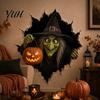 Removable Wall Murals for Bedroom Halloween Break-in 3D Decals, Illusion Effect Spooky Breaking Through Scary Stickers Holidays Sticker, Horror Ghost