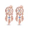 925 Silver DreamCatcher Hoop Earrings Turquoise Zircon Earrings For Women Fine Birthday Jewelry Gifts