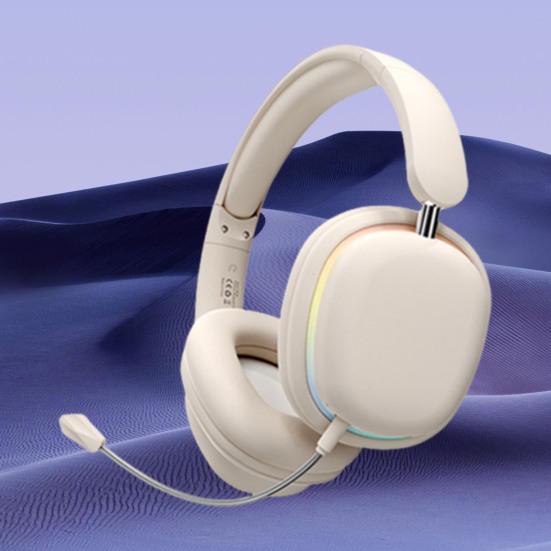 Wireless Headphones with RGB Lighting Lightweight Design Universal Foldable Bluetooth-compatible Gaming Earphones with Mic