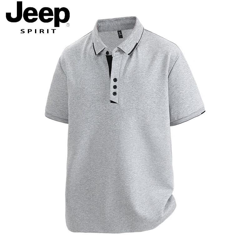 JEEP SPIRIT Men's Loose Fit Cotton Blend Polo Shirt