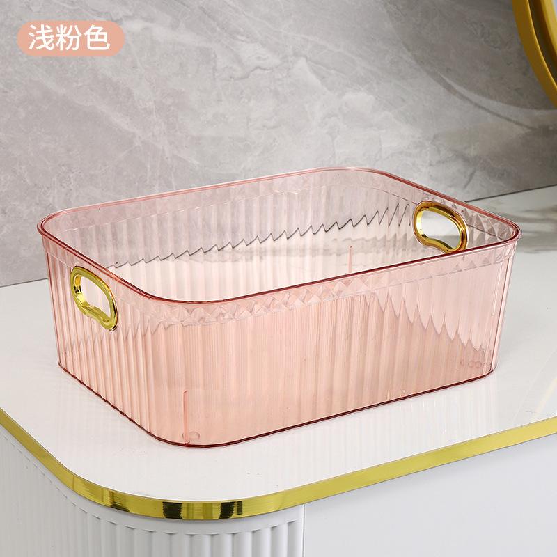 

Desktop Storage Box PET Skin Care Storage Basket Transparent Miscellaneous Snacks Cosmetics Sorting Box 23 16 9cm червоний